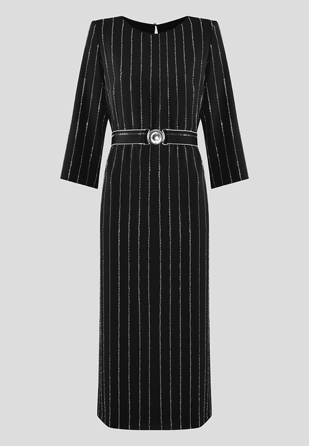 Czarna sukienka z kryształkami