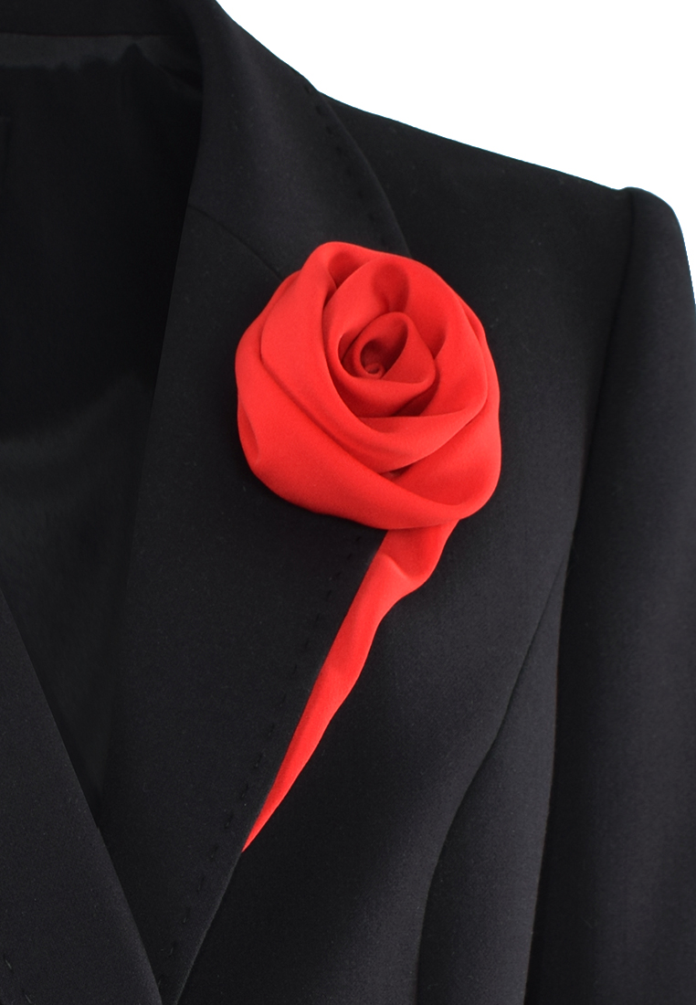 Żakiet z czerwoną różą