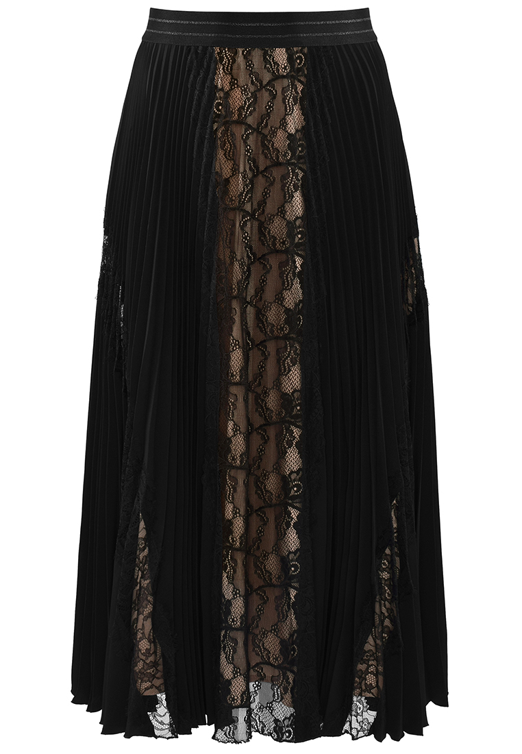 Plisowana spódnica z elementami kronki