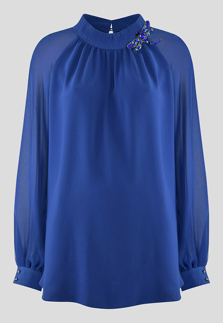 Kobaltowa bluzka z ważką