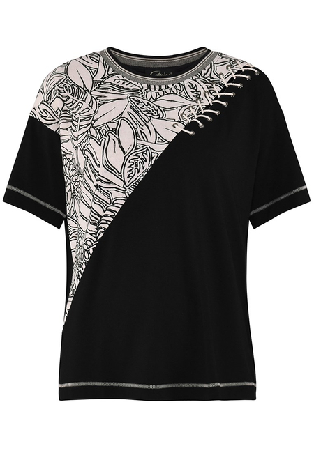 Bluzka z łączonych tkanin