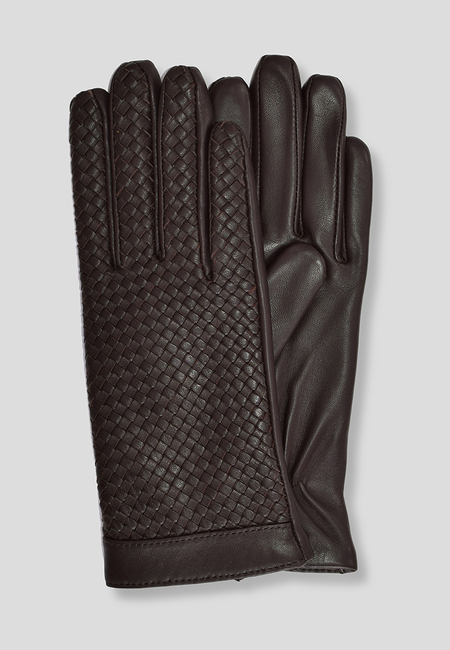 Brązowe rękawiczki ze skóry