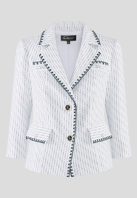 Elegancki żakiet w granatowy prążek