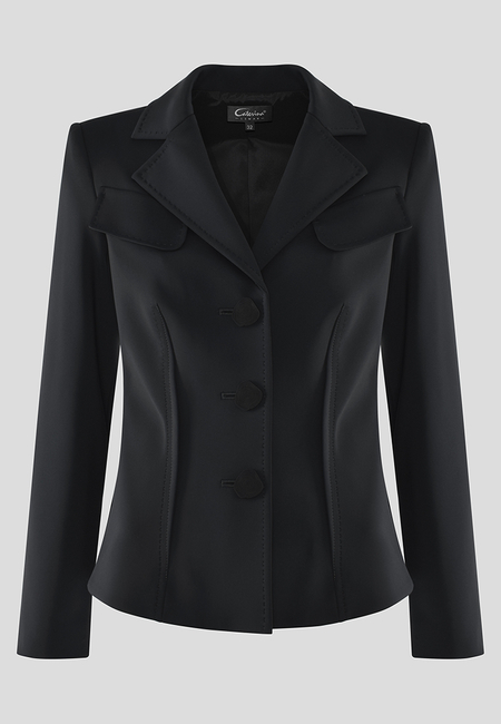 Czarny żakiet z elastycznej tkaniny