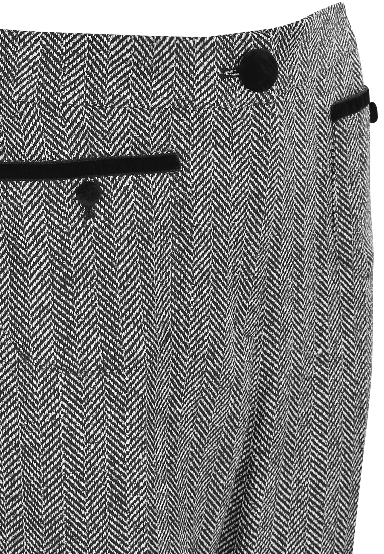 Ciepłe spodnie w klasyczną jodełkę