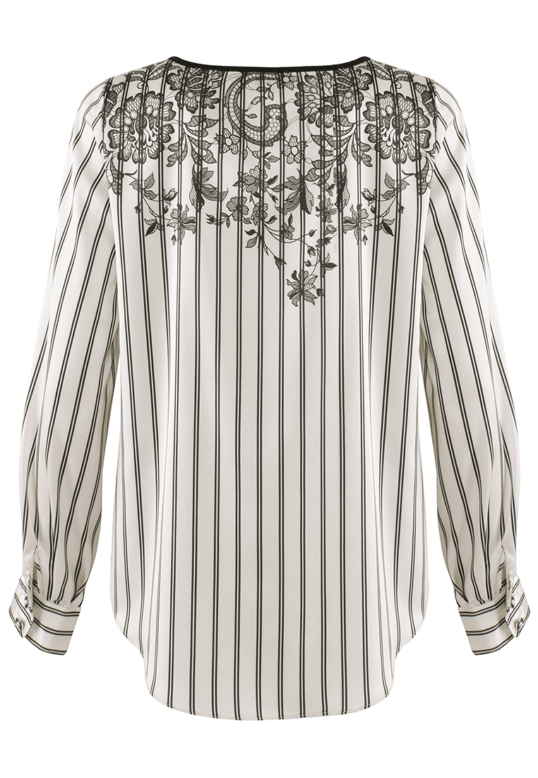 Bluzka w pasy z kwiatowym drukiem