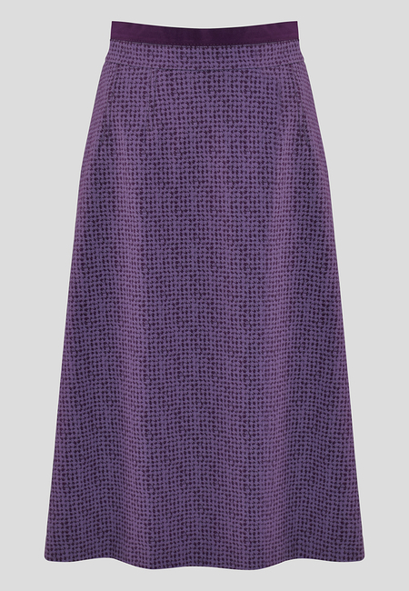 Fioletowa spódnica z motywem kurzej stopki