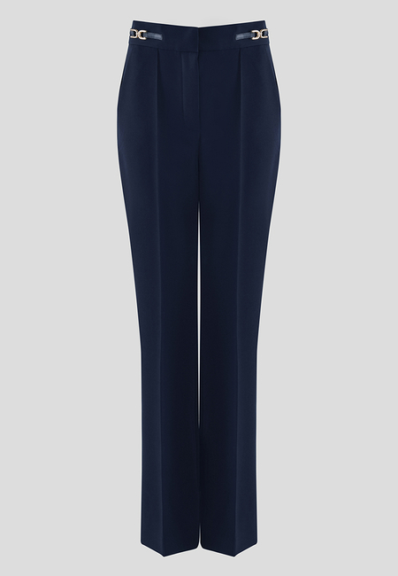 Granatowe spodnie z kantem