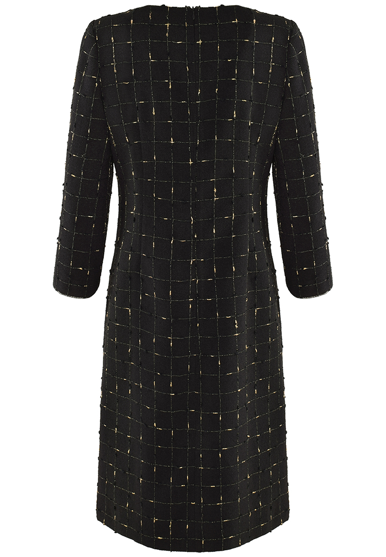 Czarna sukienka ze złotą nitką