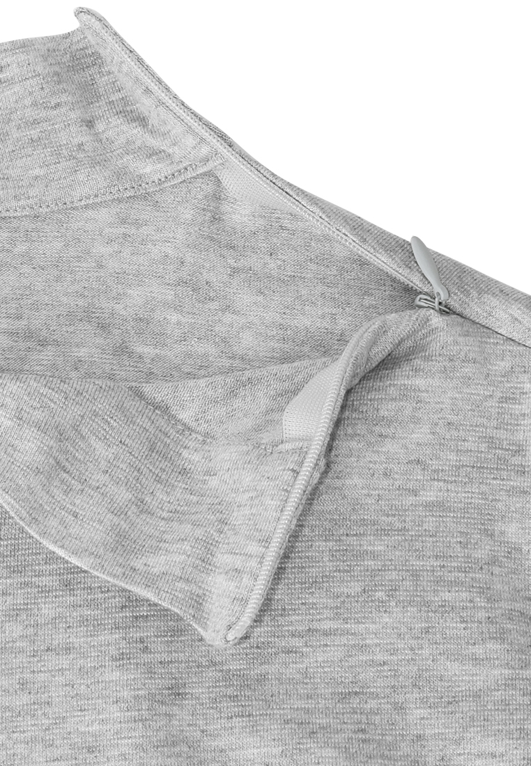 Klasyczny jasnoszary półgolf z suwakien z boku