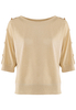 Elegancka złota bluzka z ozdobnymi guzilami na ramionach