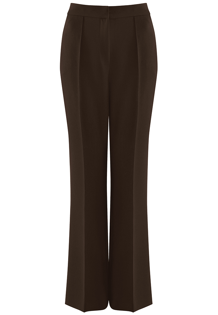 Brązowe spodnie z szerokimi nogawkami