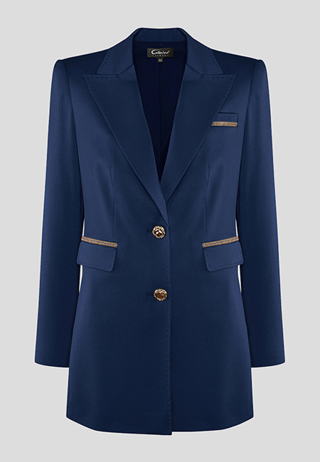 Długi żakiet w kolorze granatowym