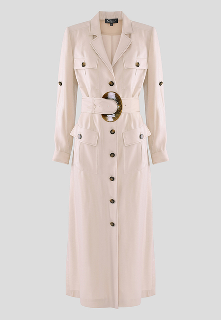 Casualowa sukienka w kolorze beżowym