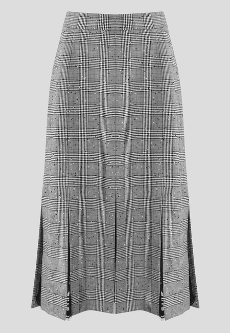 Spódnica w kratę z elementami koronki