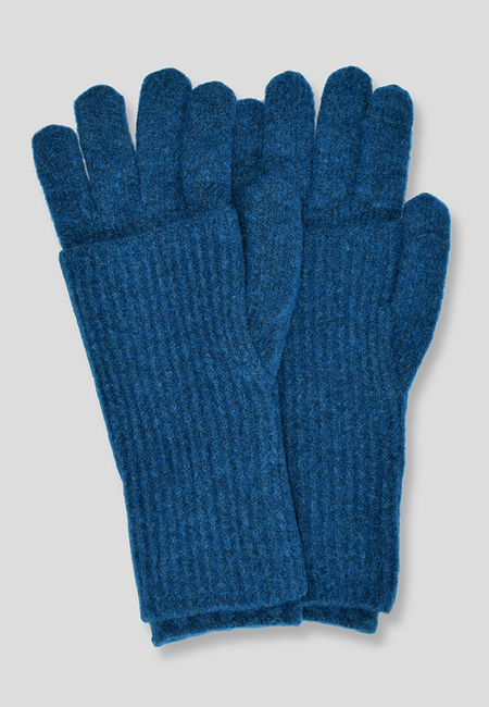 Niebieskie rękawiczki z domieszką wełny