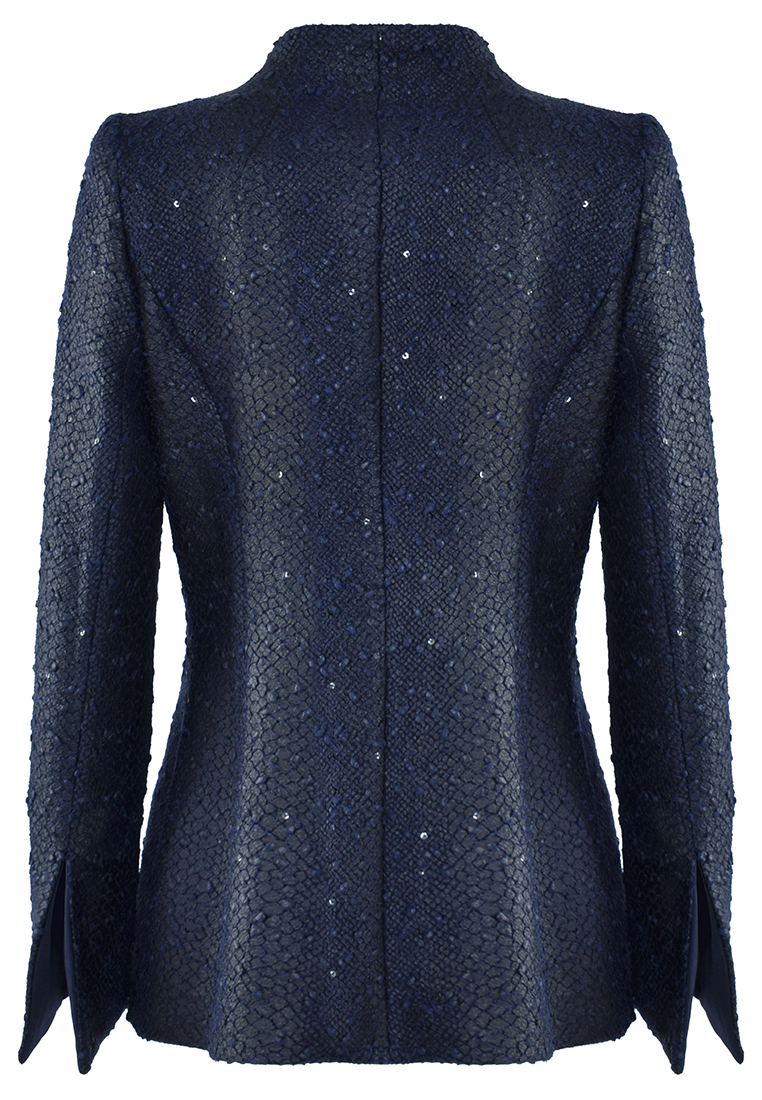 Granatowy żakiet z kwiatem