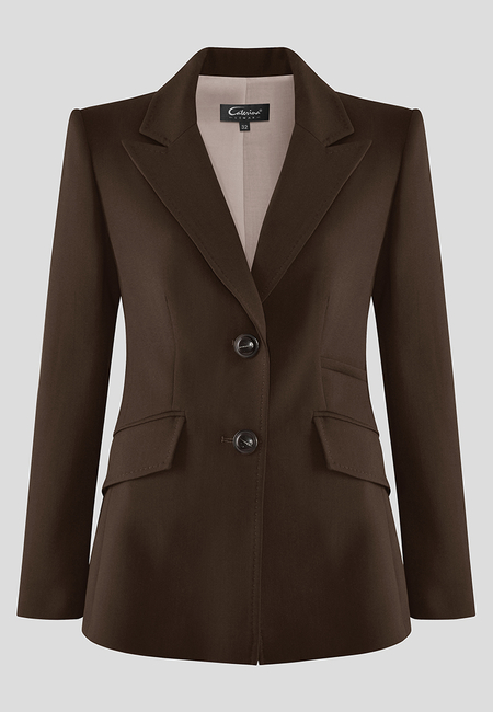 Brązowy żakiet o klasycznej formie