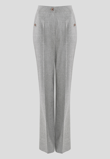 Szare spodnie z szerokimi nogawkami