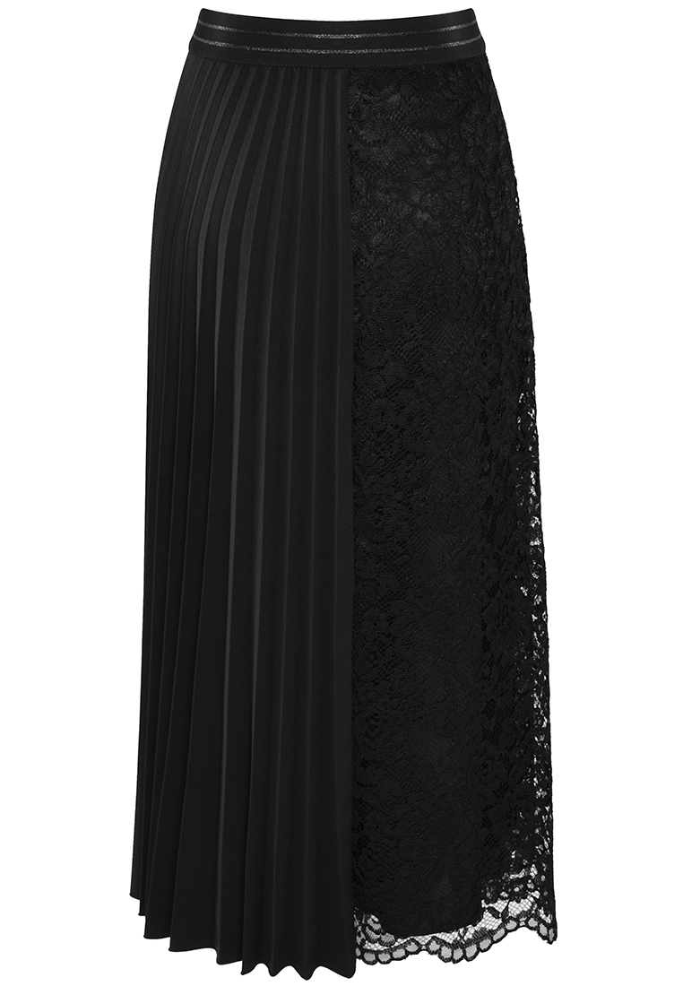 Plisowana spódnica z elementami koronki