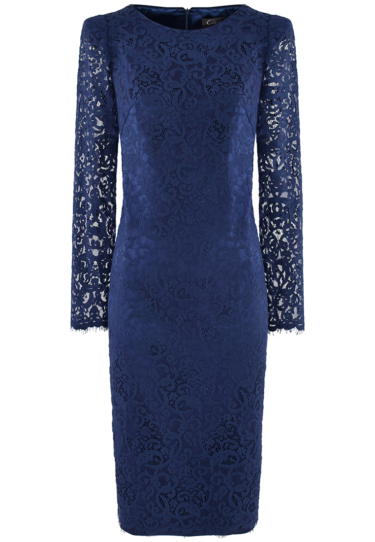 Granatowa sukienka z koronki