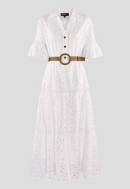 Biała sukienka z bawełny