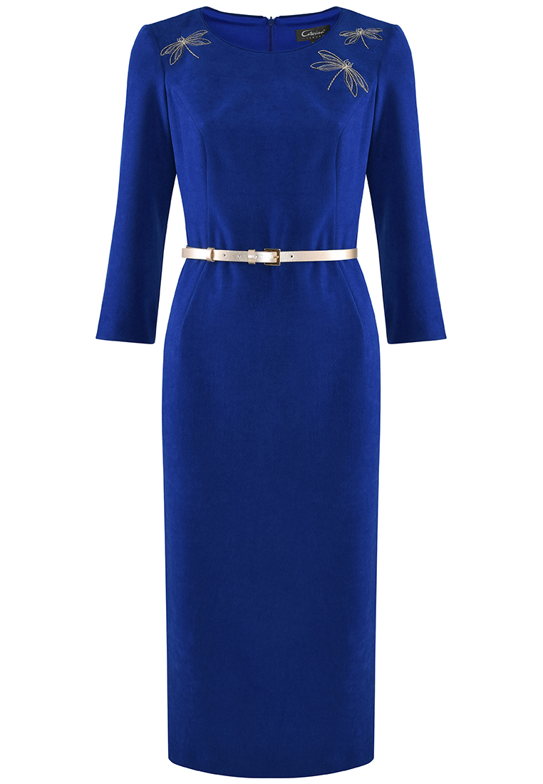 Niebieska sukienka z motywem ważki