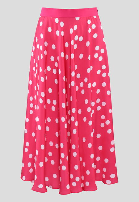 Różowa spódnica w grochy