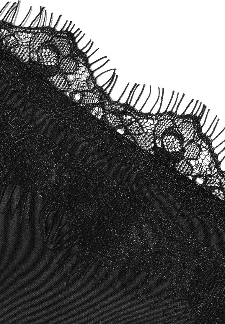 Czarny top z elementami koronki