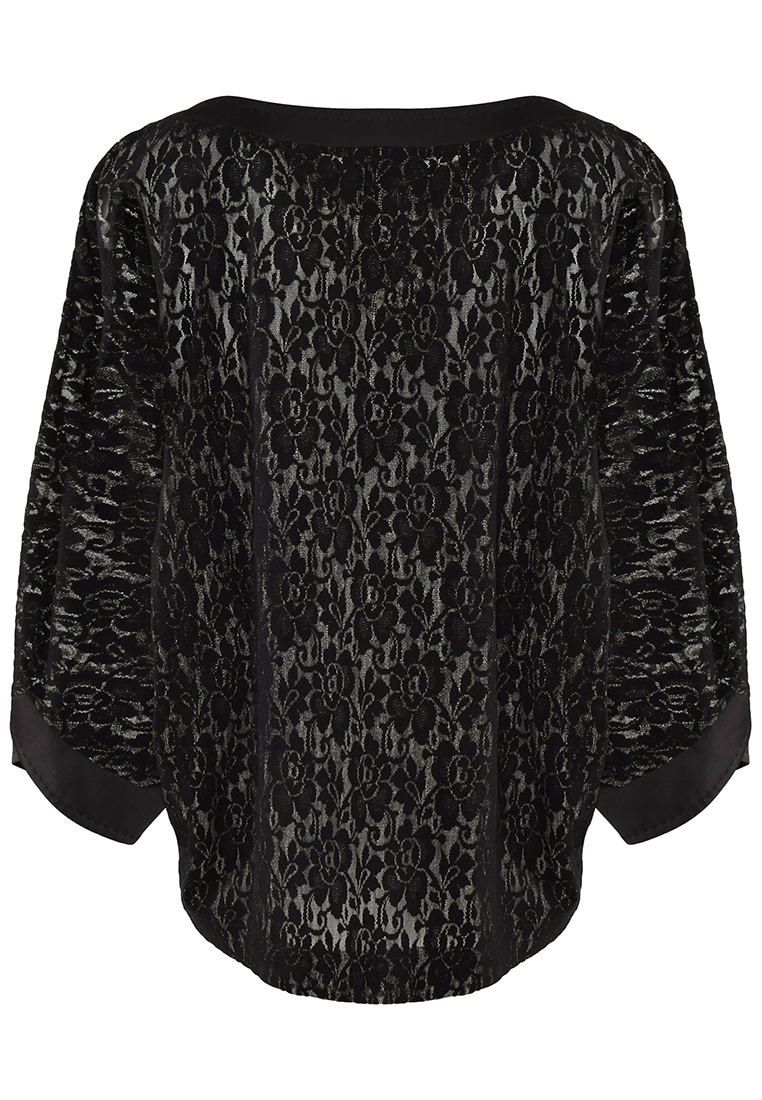 Czarna bluzka z rękawem typu kimono