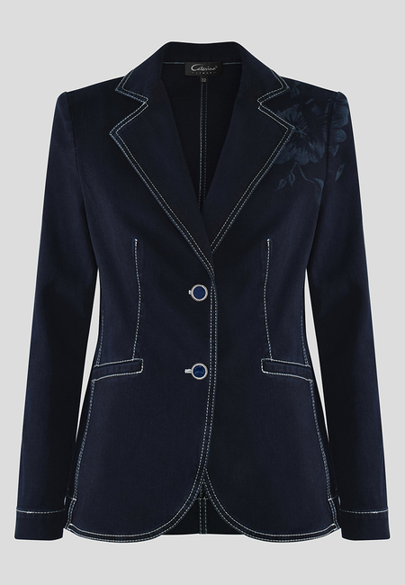 Granatowy żakiet w sportowym stylu