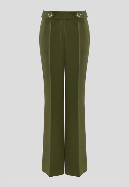 Zielone spodnie z prostymi nogawkami