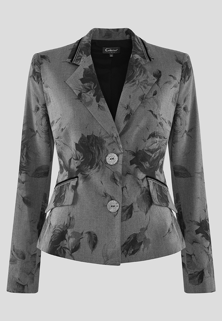 Żakiet z motywem roślinnym
