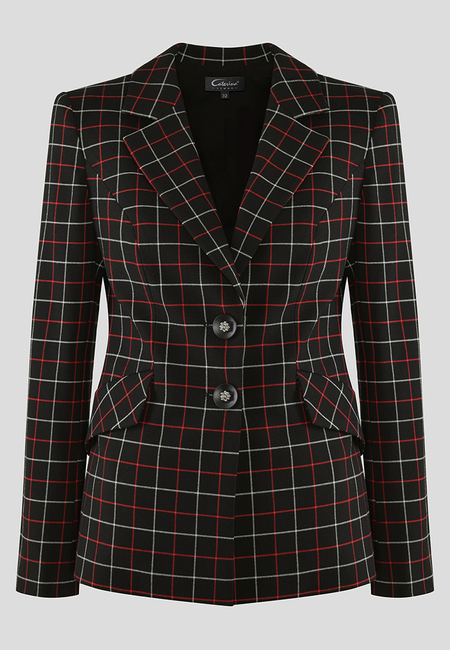 Żakiet w biało-czerwoną kratkę