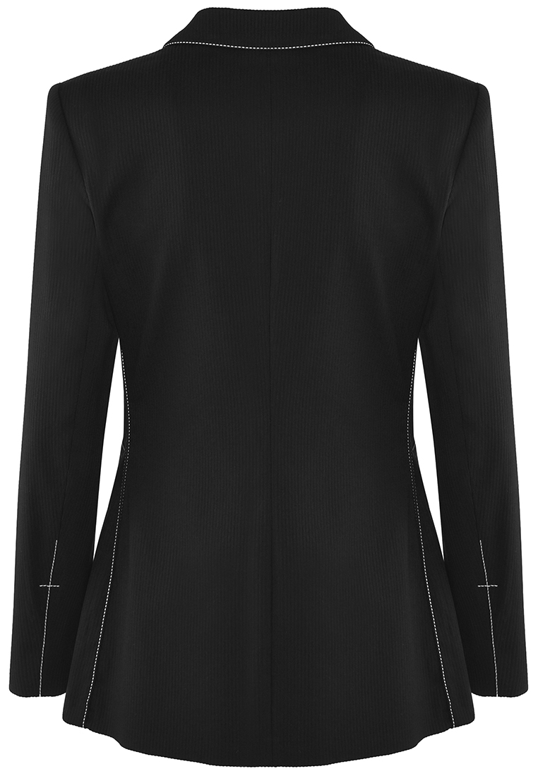 Czarny żakiet z kontrastowymi przeszyciami