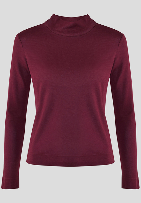 Klasyczny bordowy półgolf z suwakien z boku