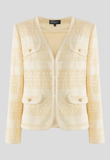 Kremowy żakiet z bawełny