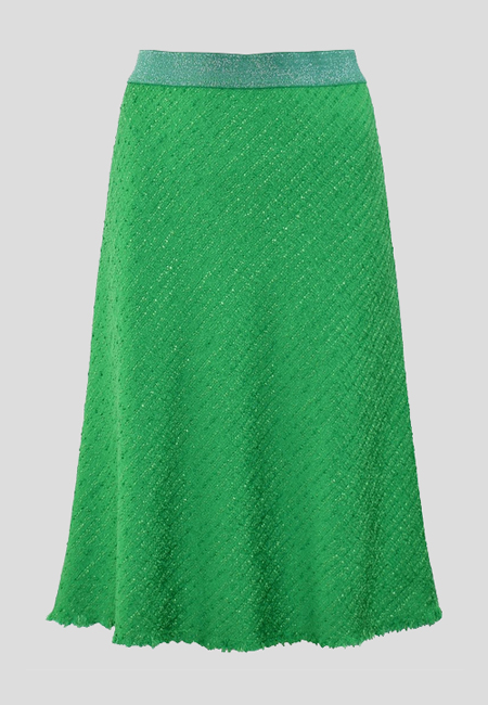 Zielona spódnica rozszerzana dołem