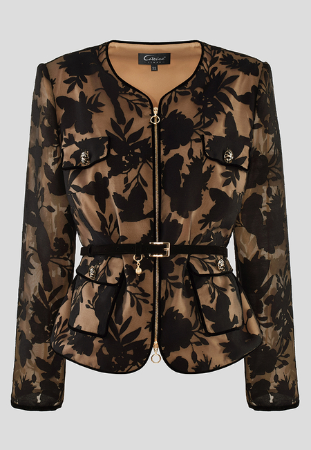 Elegancki żakiet z kontrastową podszewką