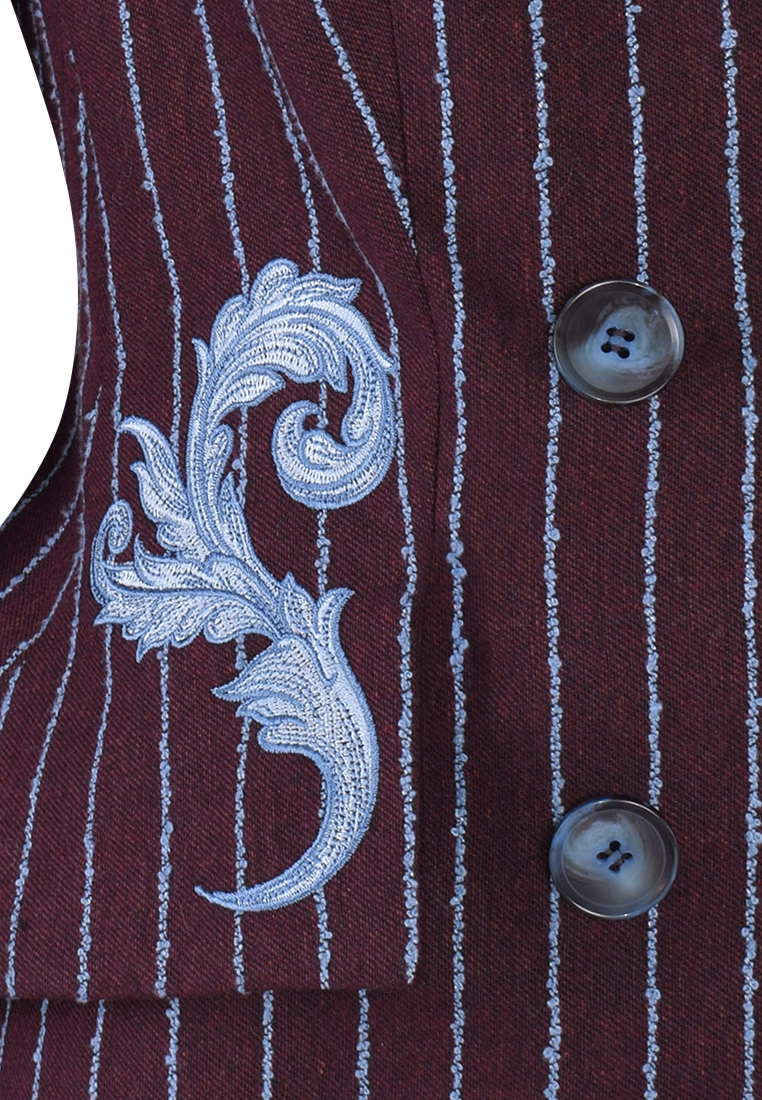 Dwurzędowy żakiet z baskinką i aplikacją