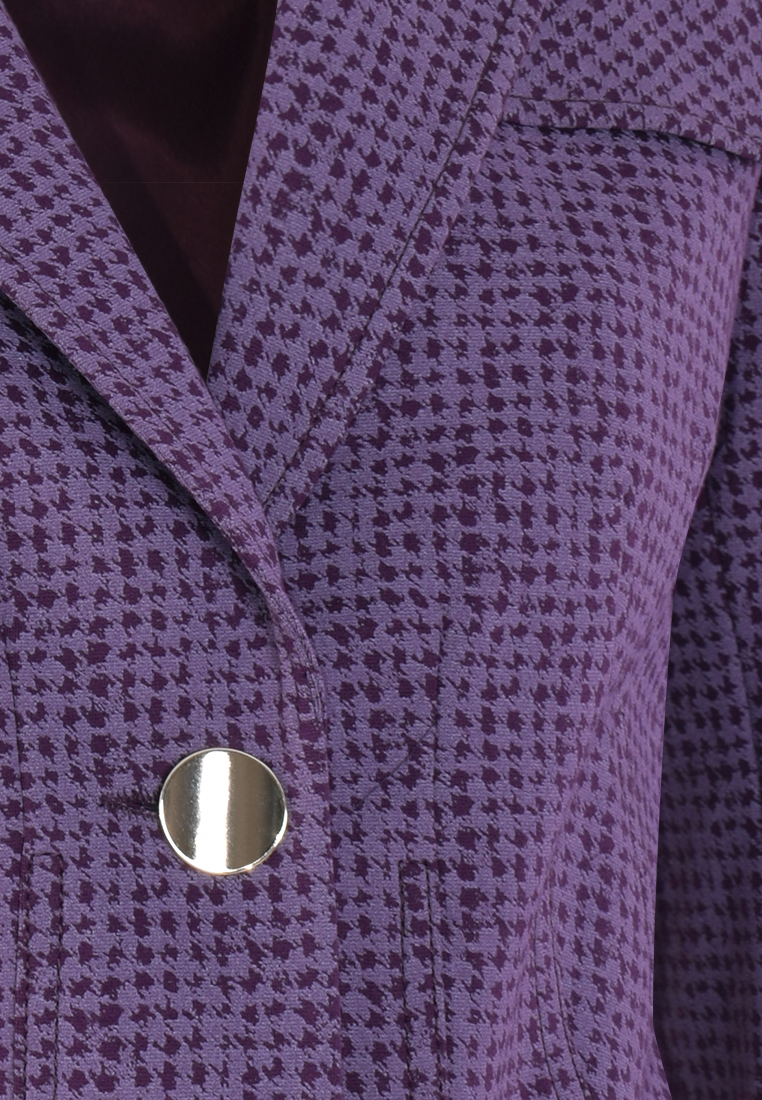Fioletowy żakiet z motywem kurzej stopki