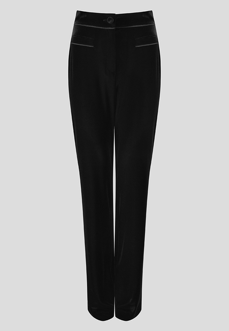 Welurowe spodnie w kolorze czarnym
