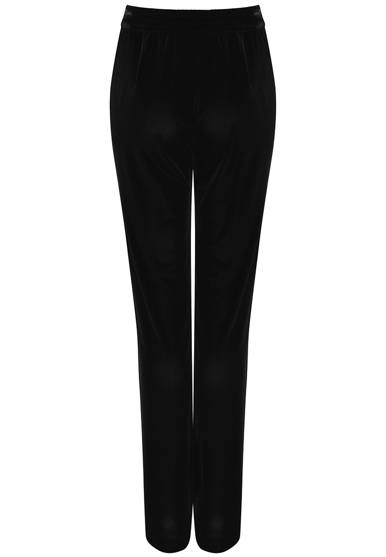 Welurowe spodnie w kolorze czarnym