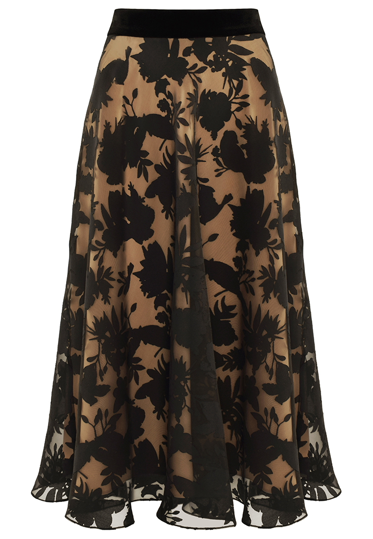 Elegancka spódnica z kontrastową podszewką