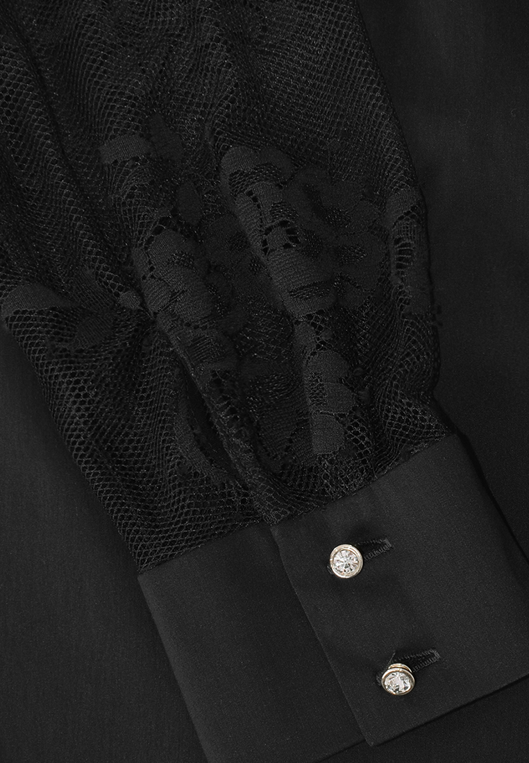 Bluzka koszulowa z koronkowymi rękawami