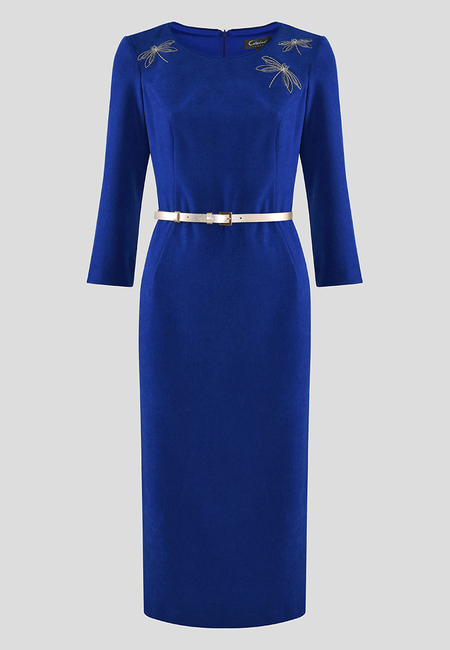 Niebieska sukienka z motywem ważki