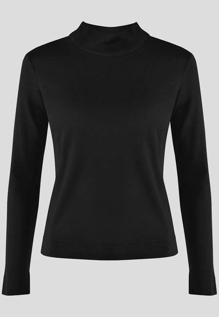 Klasyczny czarny półgolf z suwakien z boku