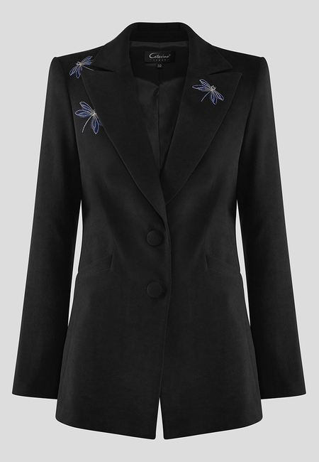 Czarny żakiet z ważką