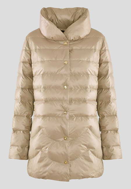 Puchowa kurtka w kolorze beżowym