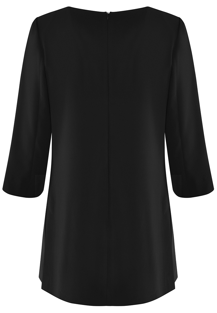 Czarna tunika z perłami